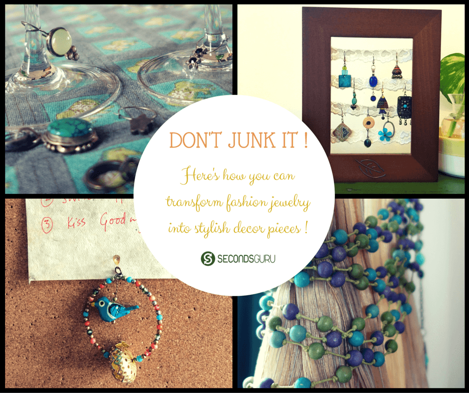 Don't discard old junk jewelry - transform it into stylish home decor!