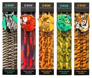 Gifts for Kids | 9 Eco-friendly ideas | O'Bon pencils made out of recycled newspaper.