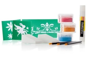 Gifts for Kids | 9 Eco-friendly ideas | Set of face powder, applicators and stencils.
