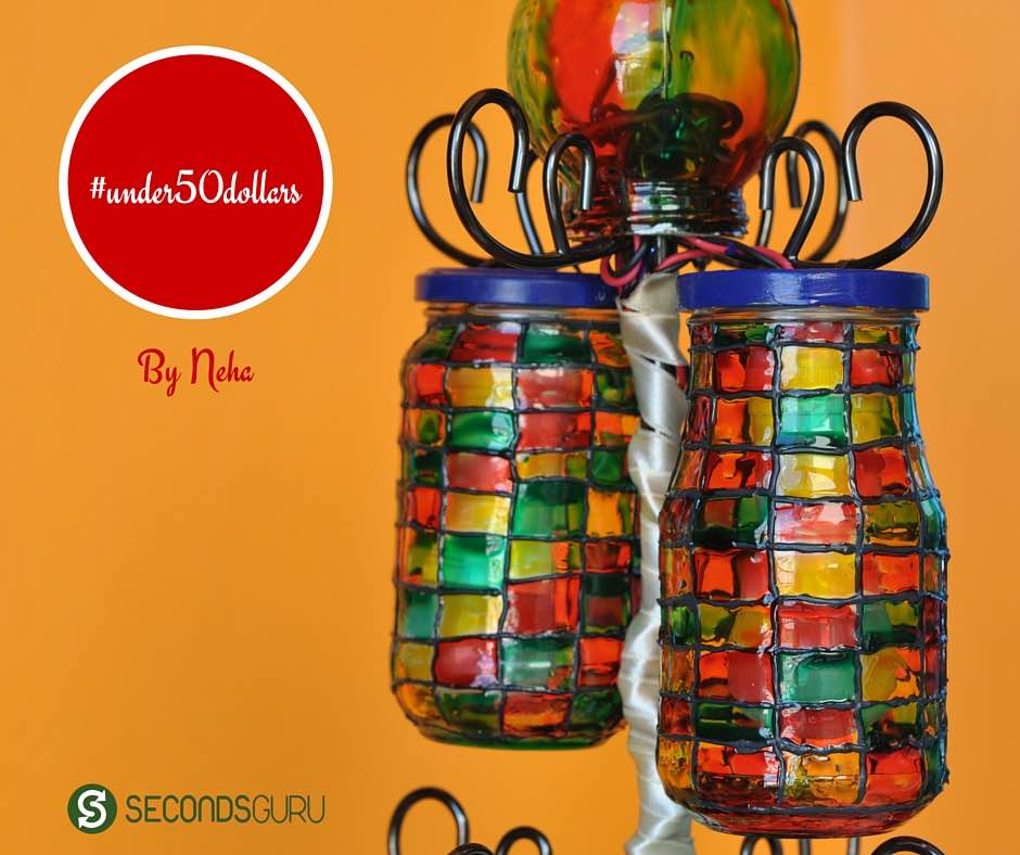 Upcycle old glass jars from pastas and pickles into a beautiful lamp