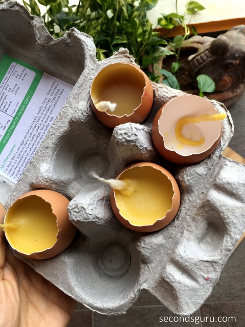 Upcycle eggshells into candles in a unique Easter DIY