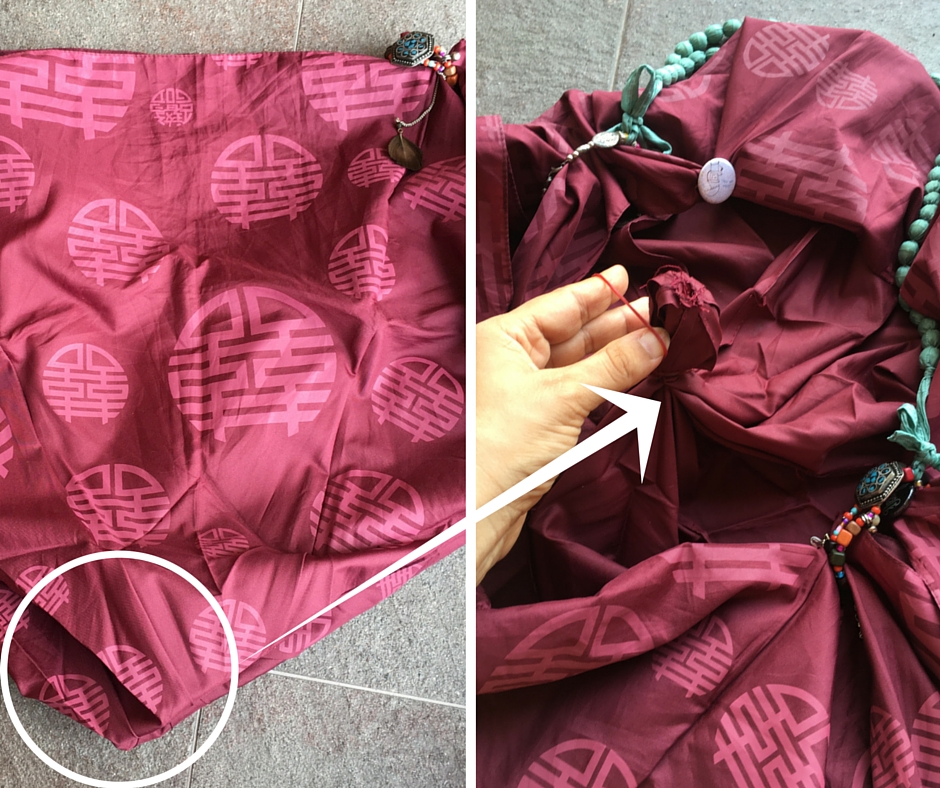 Upcycle umbrella to tote bag! Step 3: Shape the bag