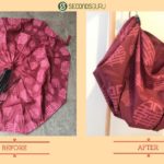 Old umbrella to tote bag | The durable, waterproof fabric of the umbrella is perfect for repurposing into a stylish shoulder bag!