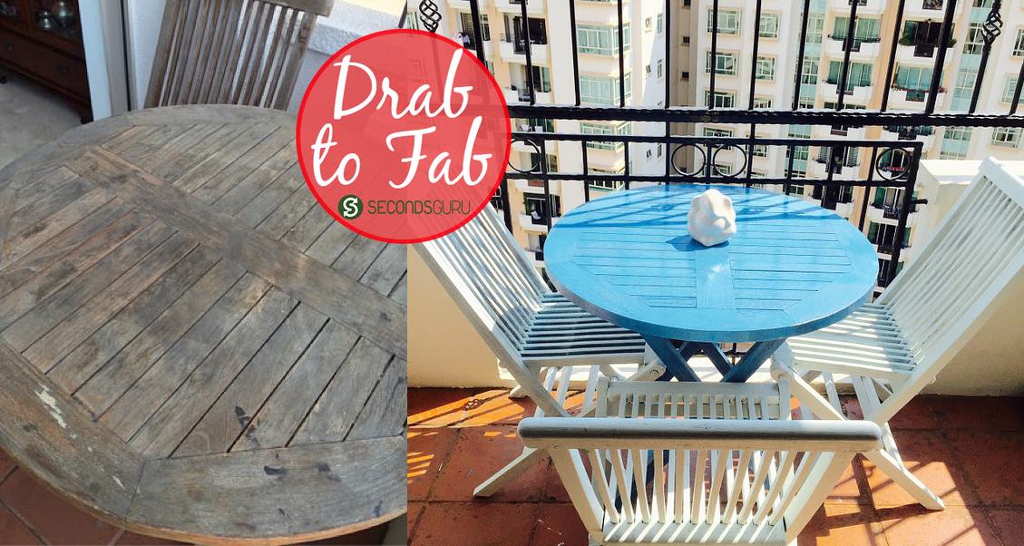 Drab to Fab |Weathered furniture gets a new lease of life in this easy DIY project. From sun-burnt teak table to a Grecian blue patio delight!