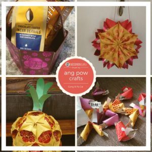 Hong Bao crafts | Use your Chinese New Year red enveloped for fun upcycling! Read how you can make fortune cookies, a traditional pineapple, a lotus flower, or even a handy basket. Great way to reuse all those hong baos / angpows / lai see you collect at Chinese New Year!