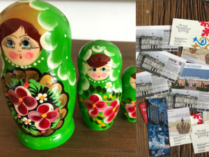 matryoshka dolls maps souvenirs from russia