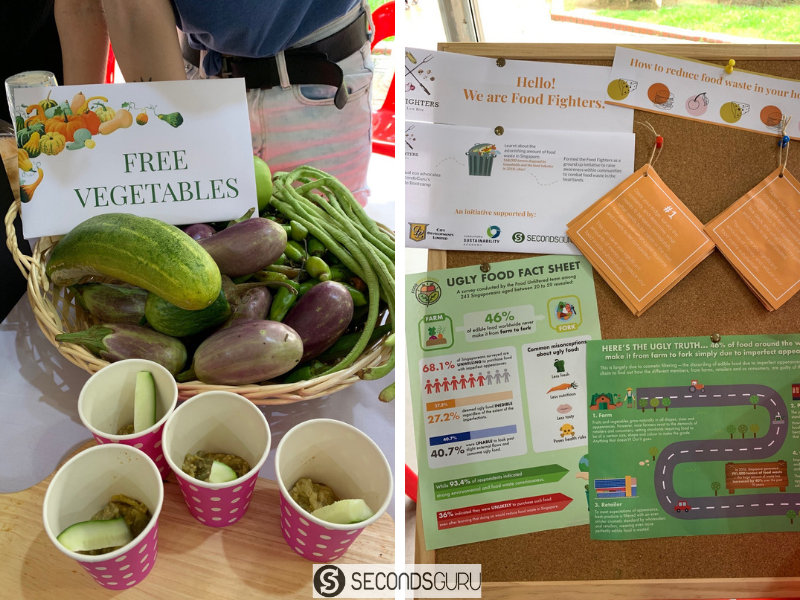 The educational booth at the Jurong CC highlighted the Food wastage in Singapore and gave tips on how to reduce it. The group also gave away rescused veggie FREE