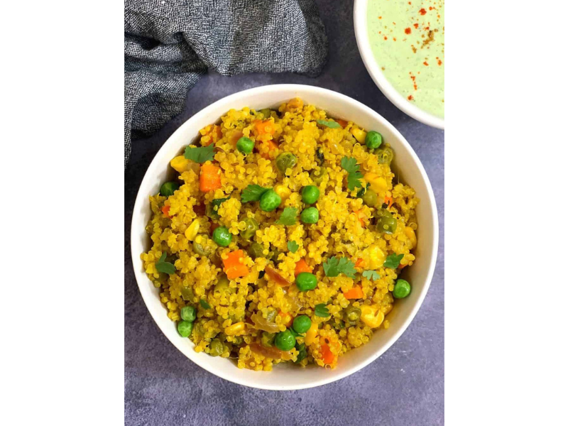 quinoa pilaf and fresh-cut vegetable lunchbox special